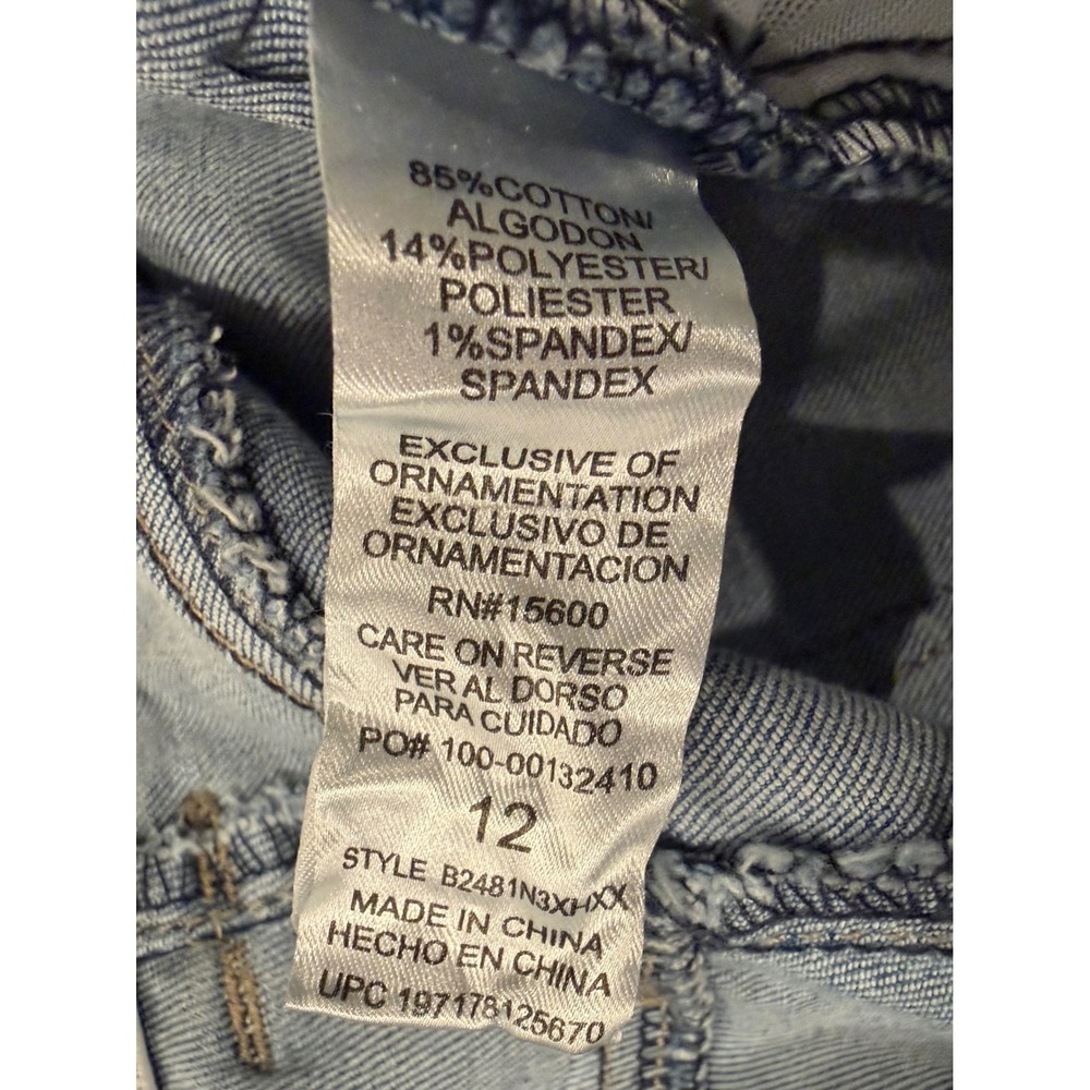 BKE Stella Bootcut Jeans Womens 26R Medium Wash Mid Rise Distressed Denim